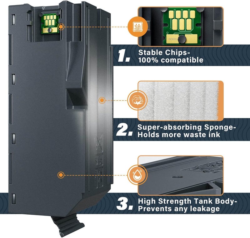 SUBLIMAKER T04D0 Maintenance Box Compatible Replacement for Epson Ecotank ET-7700 ET-7750 ET7700 ET7750 7700 7750 Printers, Compatible Replacement for Epson Ink Maintenance Box T04D0/04d0 (2 Packs) - Image 4